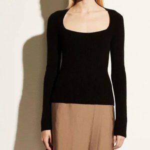 Vince Cashmere Ribbed Square Neck Long Sleeve Sweater • size XXXL